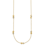 14K Two-tone D/C Beaded Infinity Station Necklace