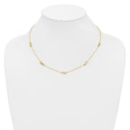 14K Two-tone D/C Beaded Infinity Station Necklace
