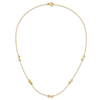 14K Two-tone D/C Beaded Infinity Station Necklace