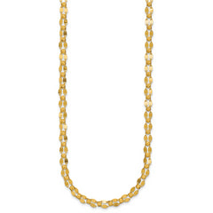 14K Polished and Diamond-cut Beaded Fancy Necklace