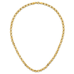 14K Polished and Diamond-cut Beaded Fancy Necklace