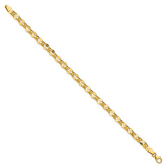 14K Polished and Diamond-cut Beaded Fancy Bracelet