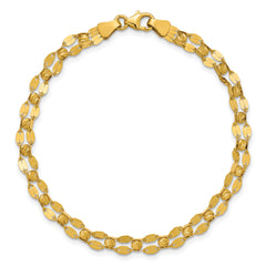 14K Polished and Diamond-cut Beaded Fancy Bracelet