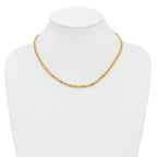 14K Polished and Diamond-cut Twisted Fancy Necklace