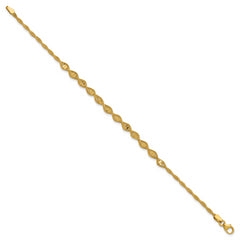 14K Polished and Diamond-cut Twisted Fancy Bracelet