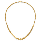 14K Polished and Diamond-cut Twisted Beaded Necklace