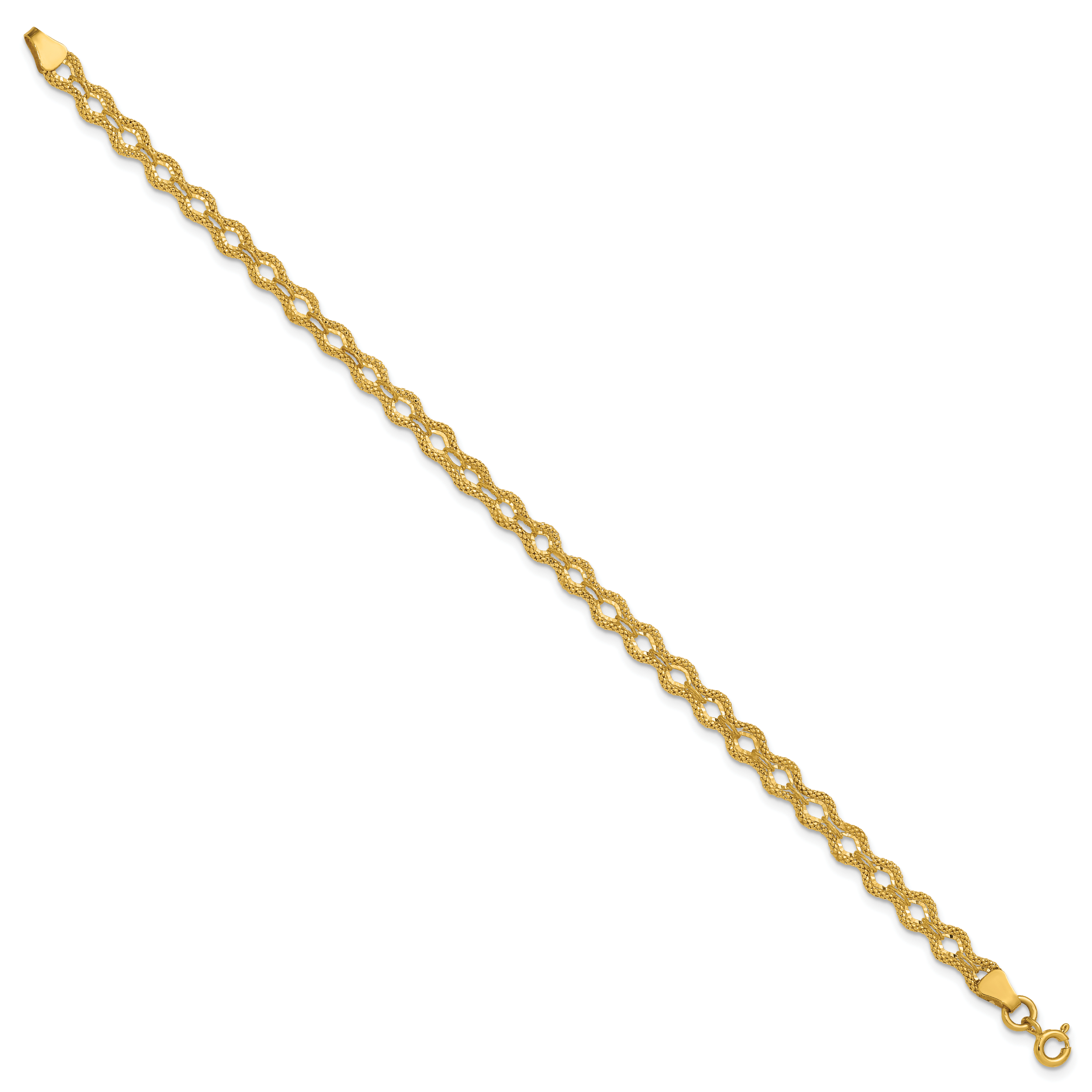 14K Polished and D/C and Textured Fancy Bracelet Secondary image