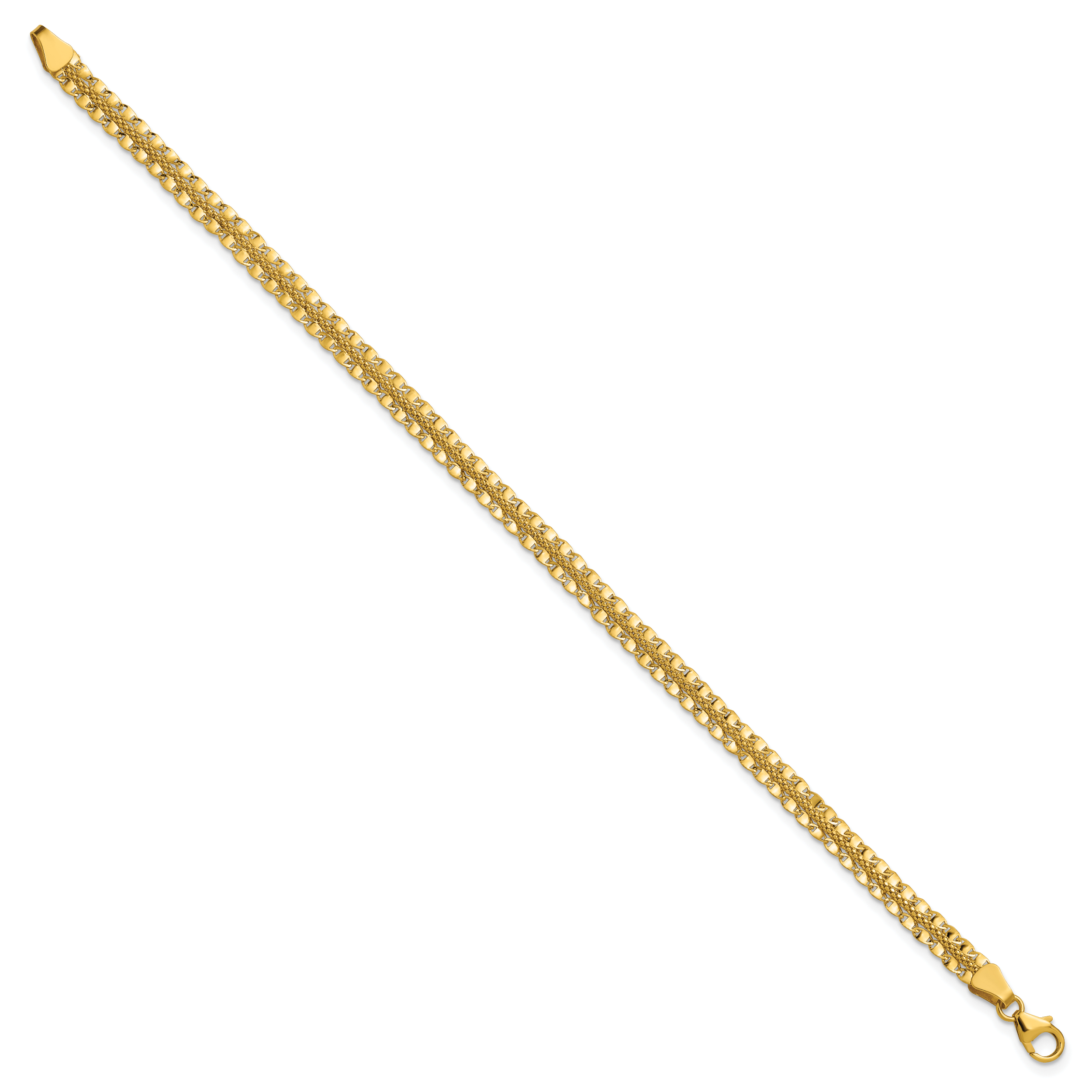 14K Polished and Textured Fancy Bracelet Secondary image