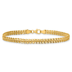 14K Polished and Textured Fancy Bracelet