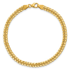14K Polished and Textured Fancy Bracelet