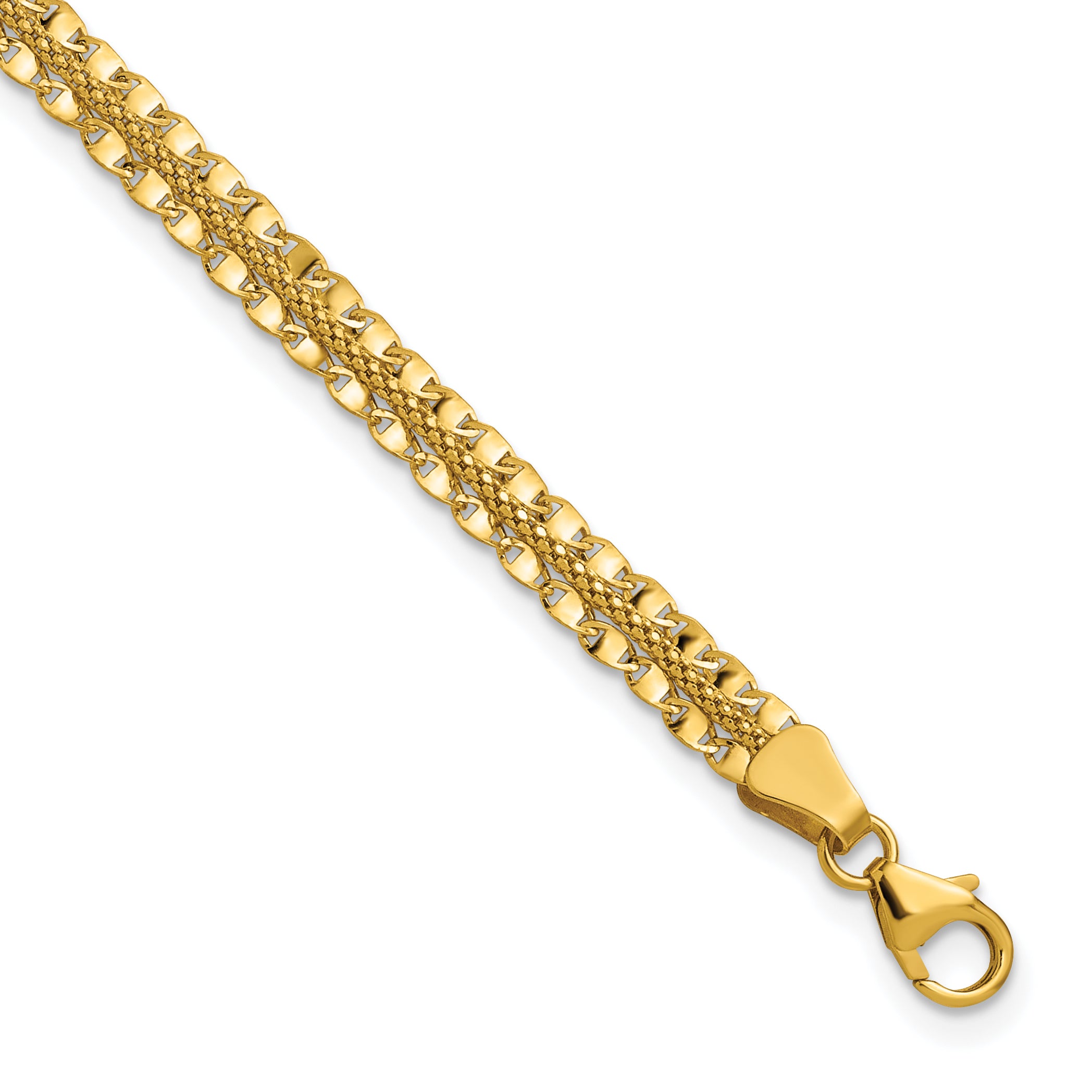 14K Polished and Textured Fancy Bracelet Main image
