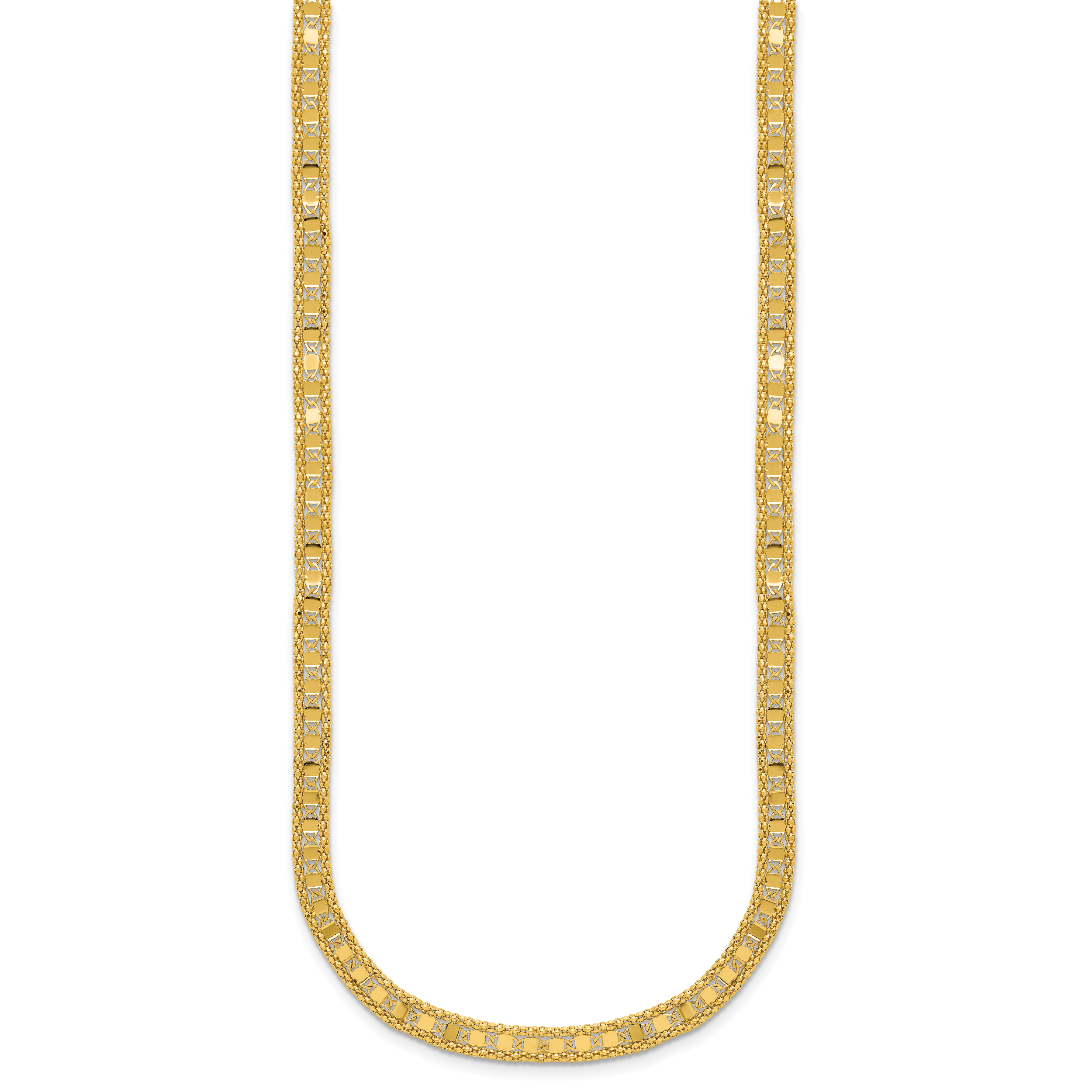 14K Polished and Textured Fancy Necklace Secondary image