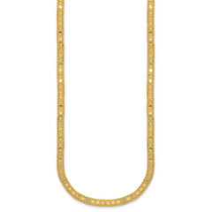 14K Polished and Textured Fancy Necklace