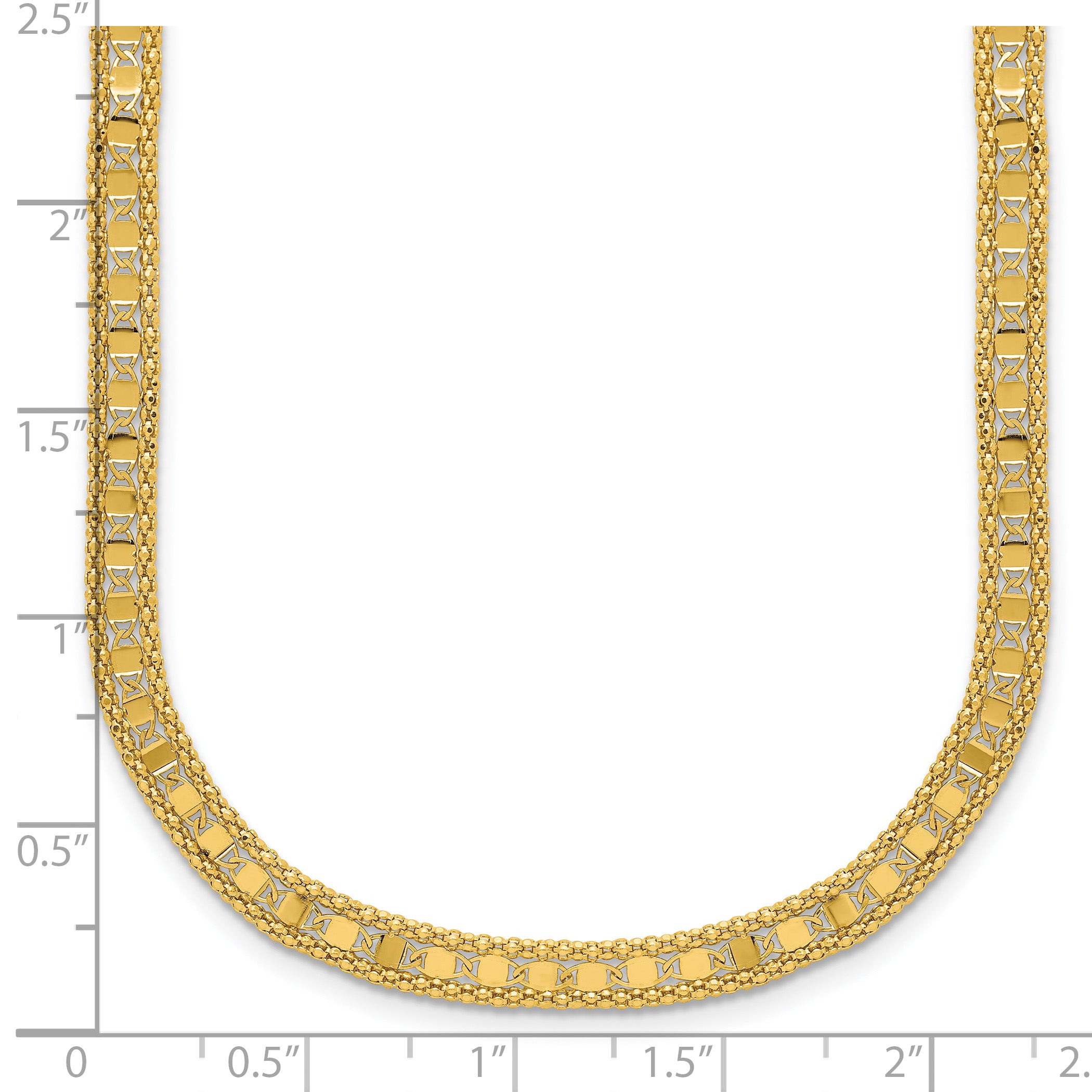 14K Polished and Textured Fancy Necklace