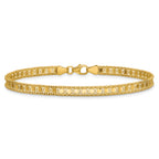 14K Polished and Textured Fancy Bracelet