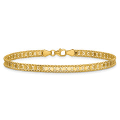 14K Polished and Textured Fancy Bracelet