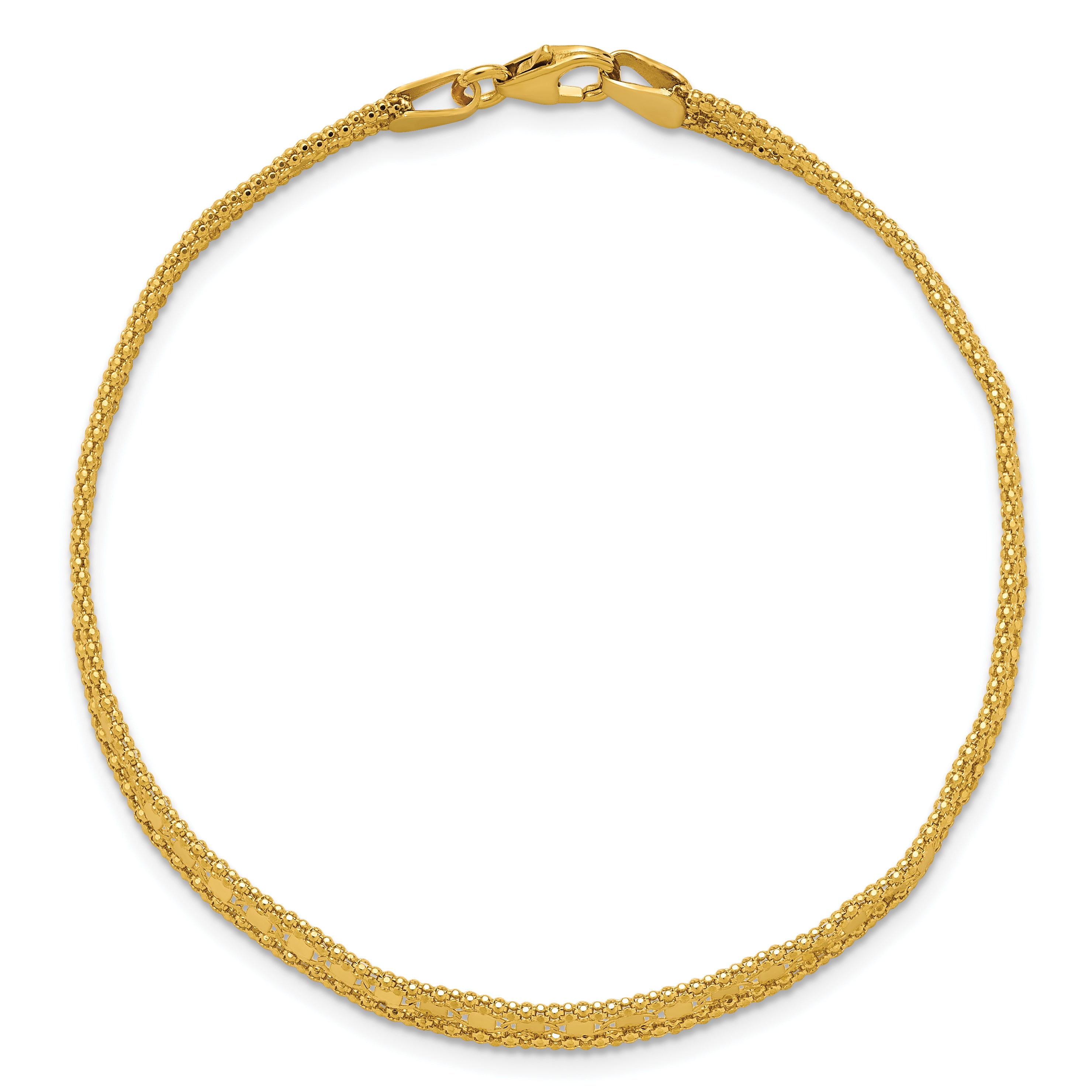 14K Polished and Textured Fancy Bracelet