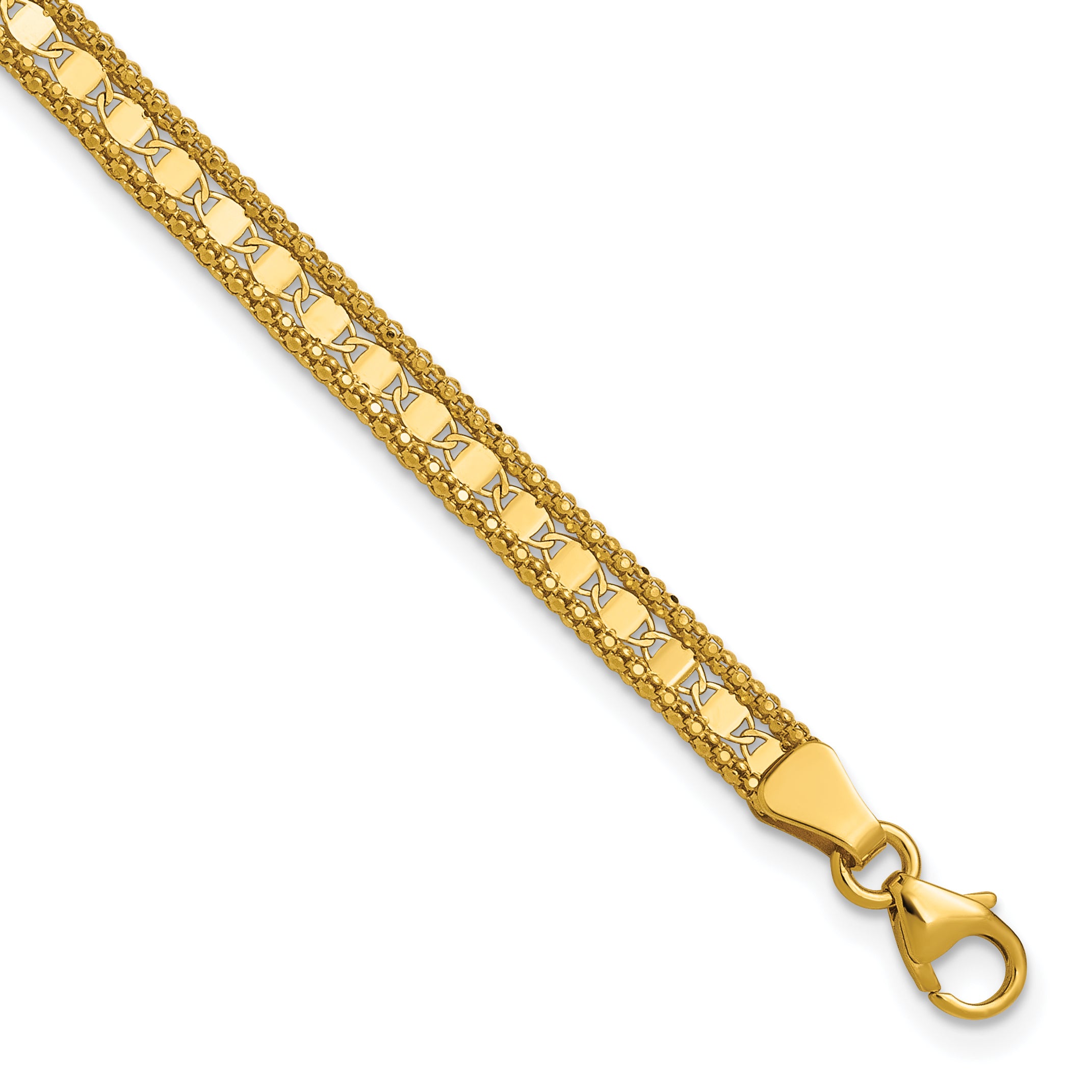 14K Polished and Textured Fancy Bracelet Main image