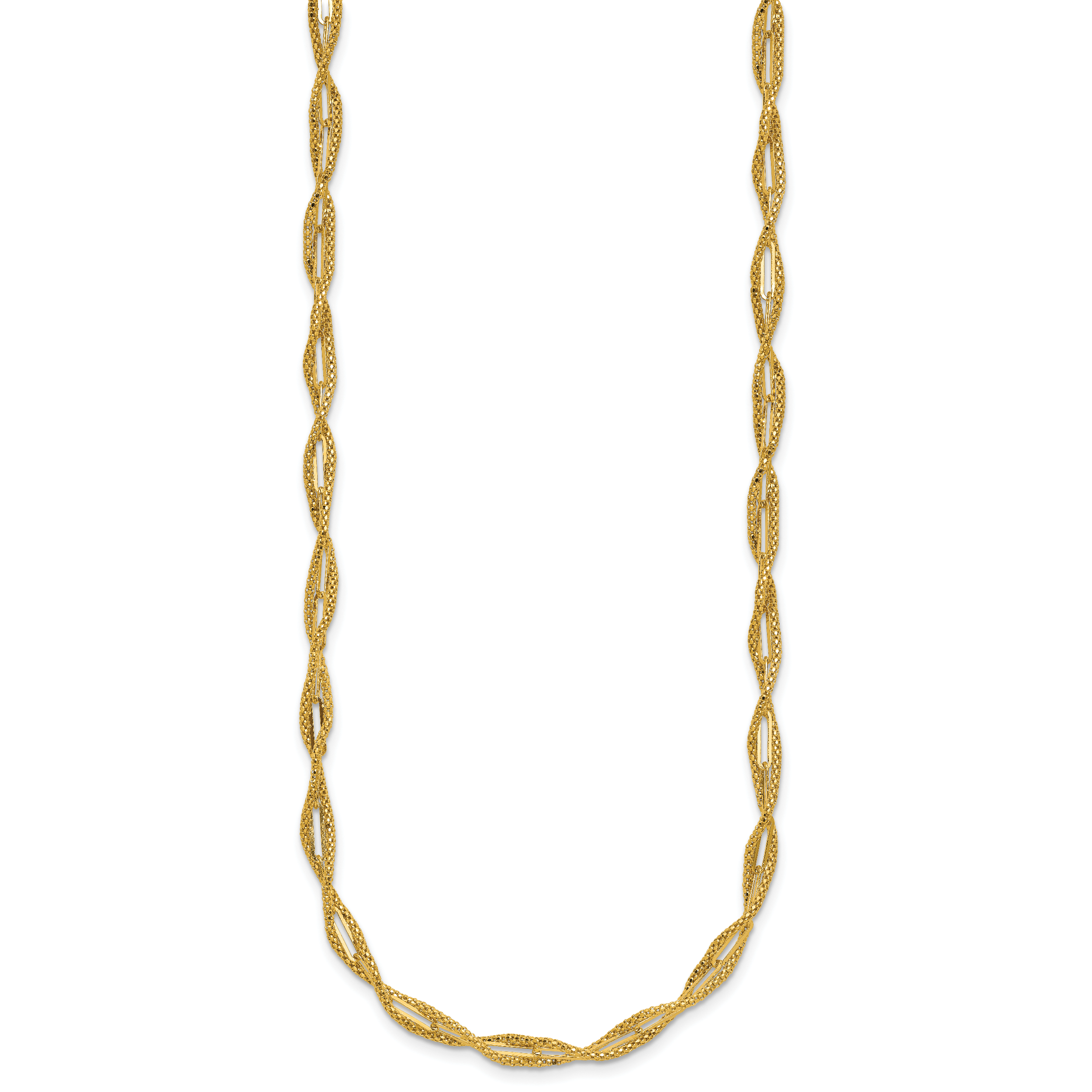 14K Polished and Textured Twist Necklace Secondary image