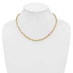 14K Polished and Textured Twist Necklace