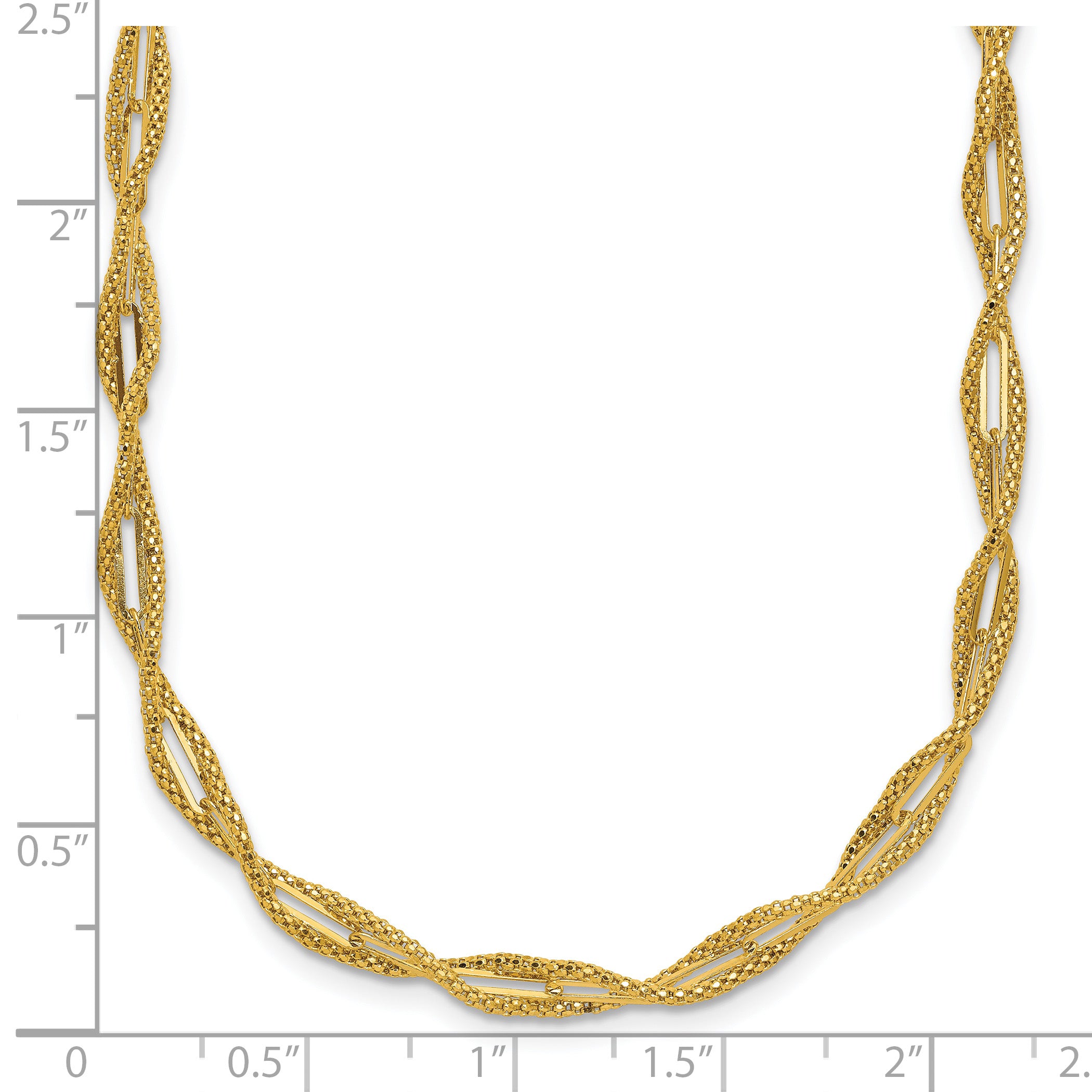 14K Polished and Textured Twist Necklace