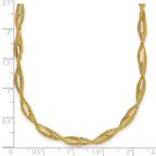 14K Polished and Textured Twist Necklace