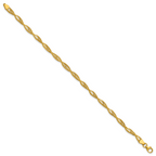 14K Polished and Textured Twist Bracelet