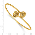 14K Polished and Love Knot Flexible Bangle