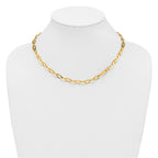 14K Polished Fancy Oval Link Necklace