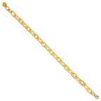 14K Polished Fancy Oval Link Bracelet