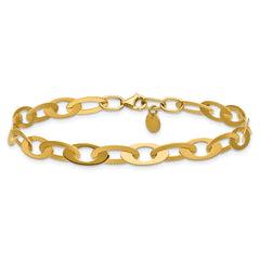 14K Polished Fancy Oval Link Bracelet
