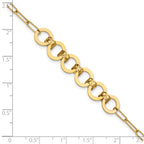 14K Polished Circles Paperclip Link Bracelet