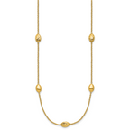 14K Polished and Dia-cut Oval Station with 2in ext. Necklace