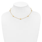 14K Polished and Dia-cut Oval Station with 2in ext. Necklace
