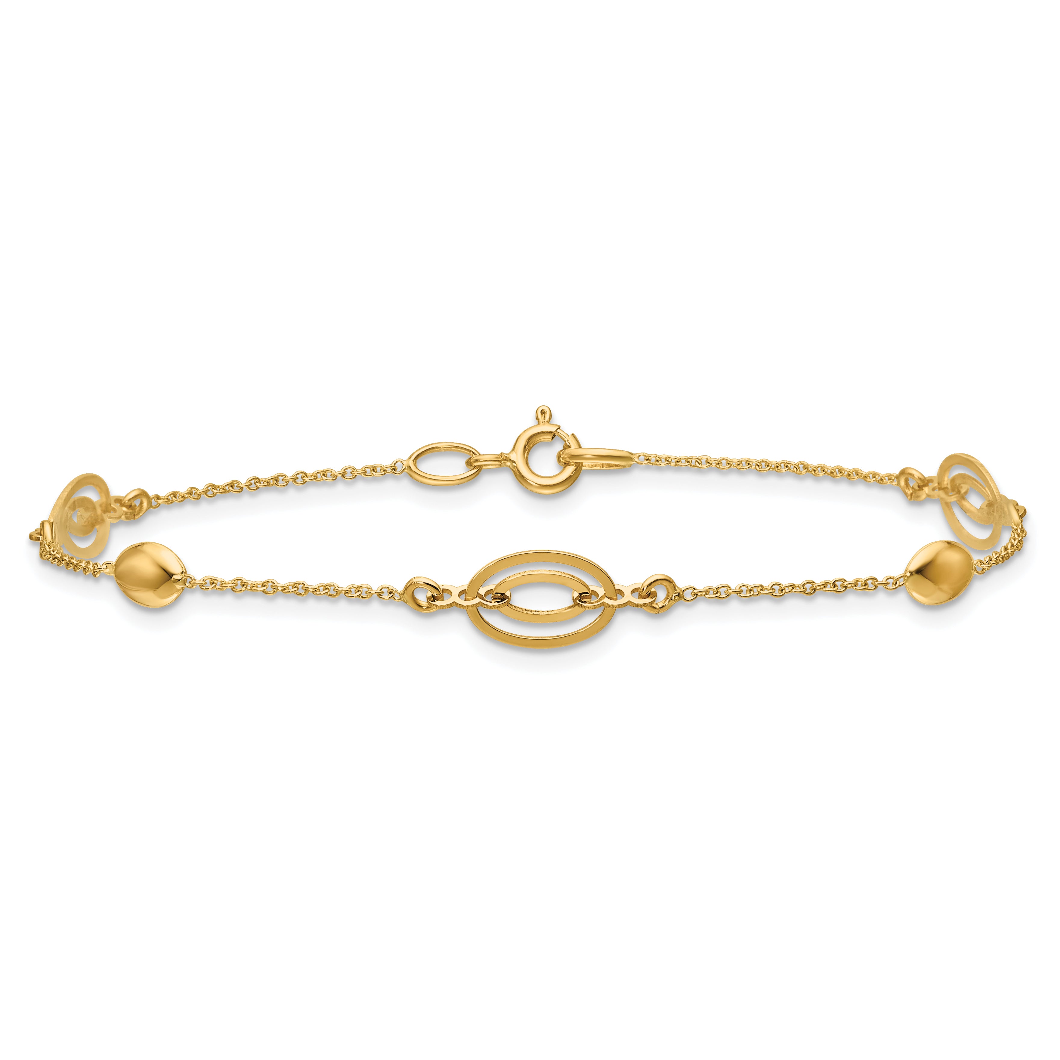 14K Polished Fancy Oval Station Bracelet