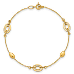 14K Polished Fancy Oval Station Bracelet