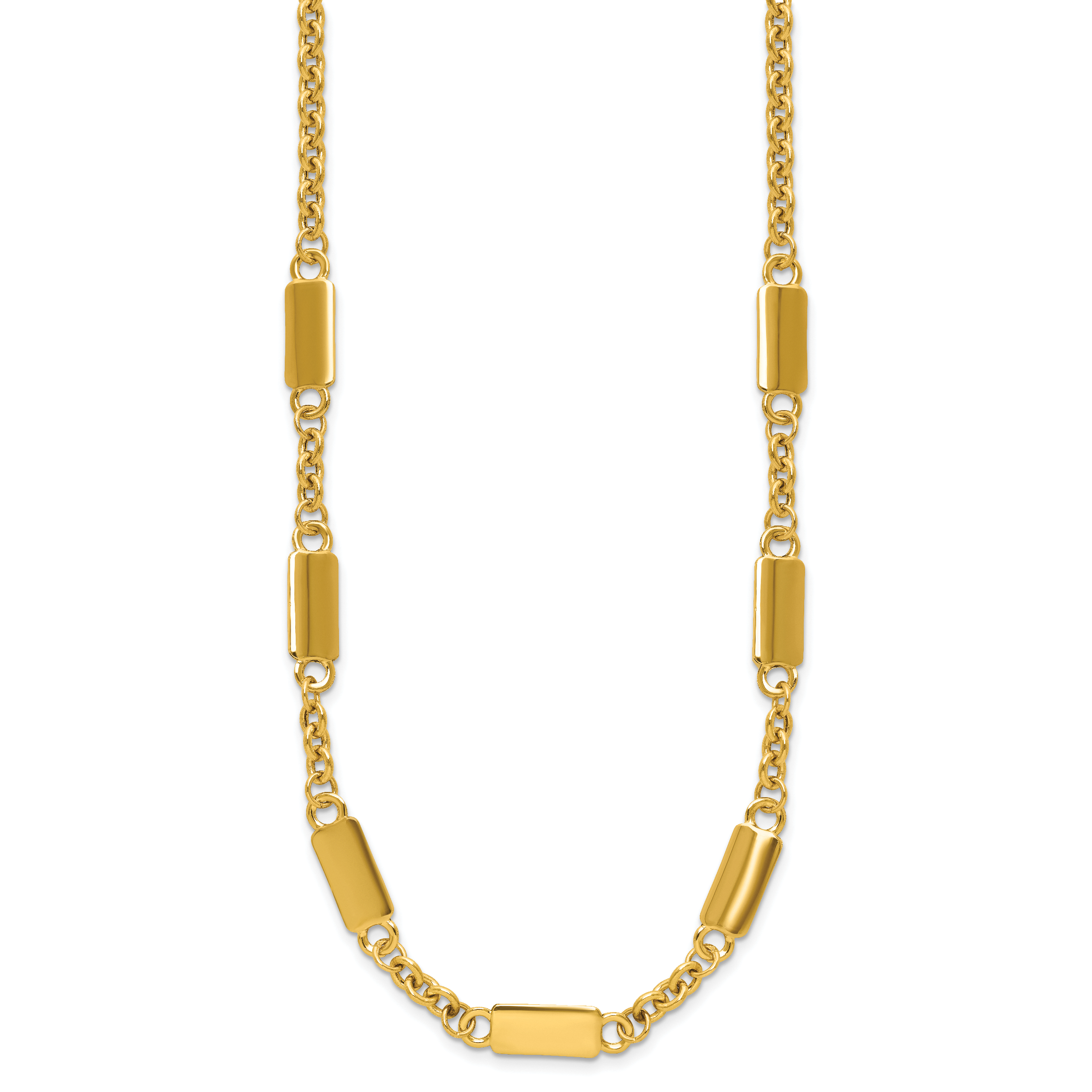 14K Polished Bar Station Necklace Secondary image