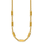 14K Polished Bar Station Necklace