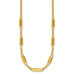 14K Polished Bar Station Necklace