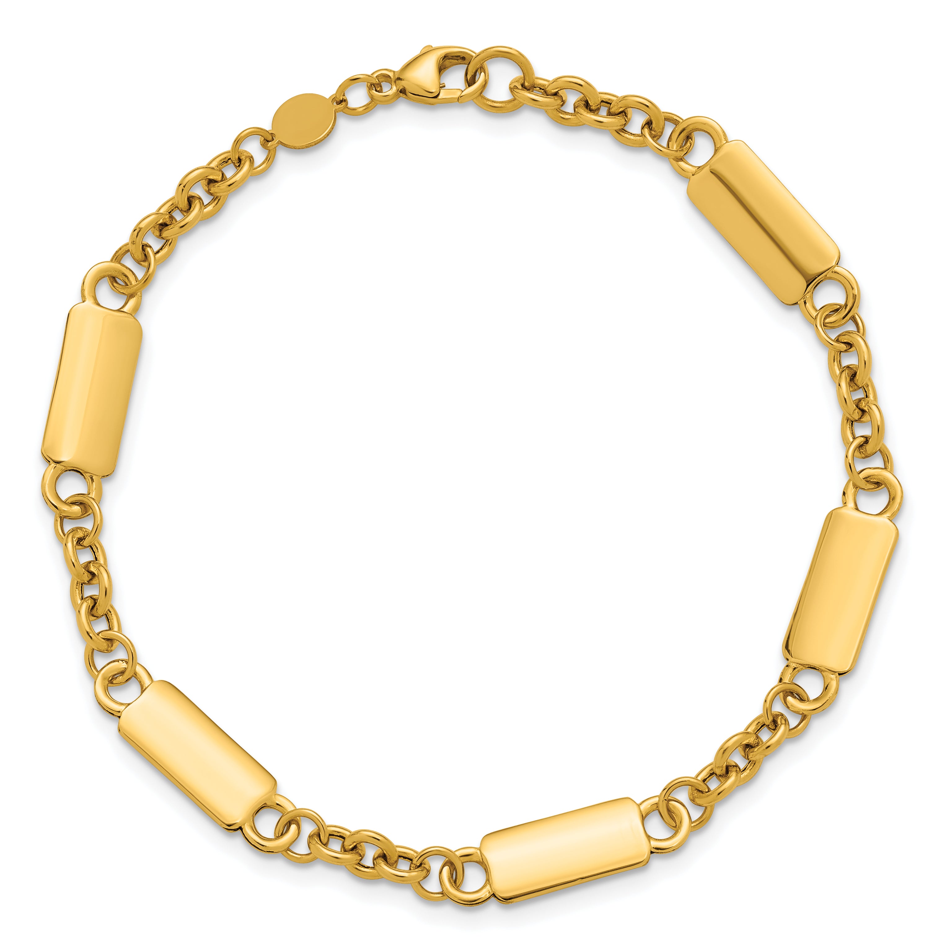 14K Polished Bar Station Bracelet