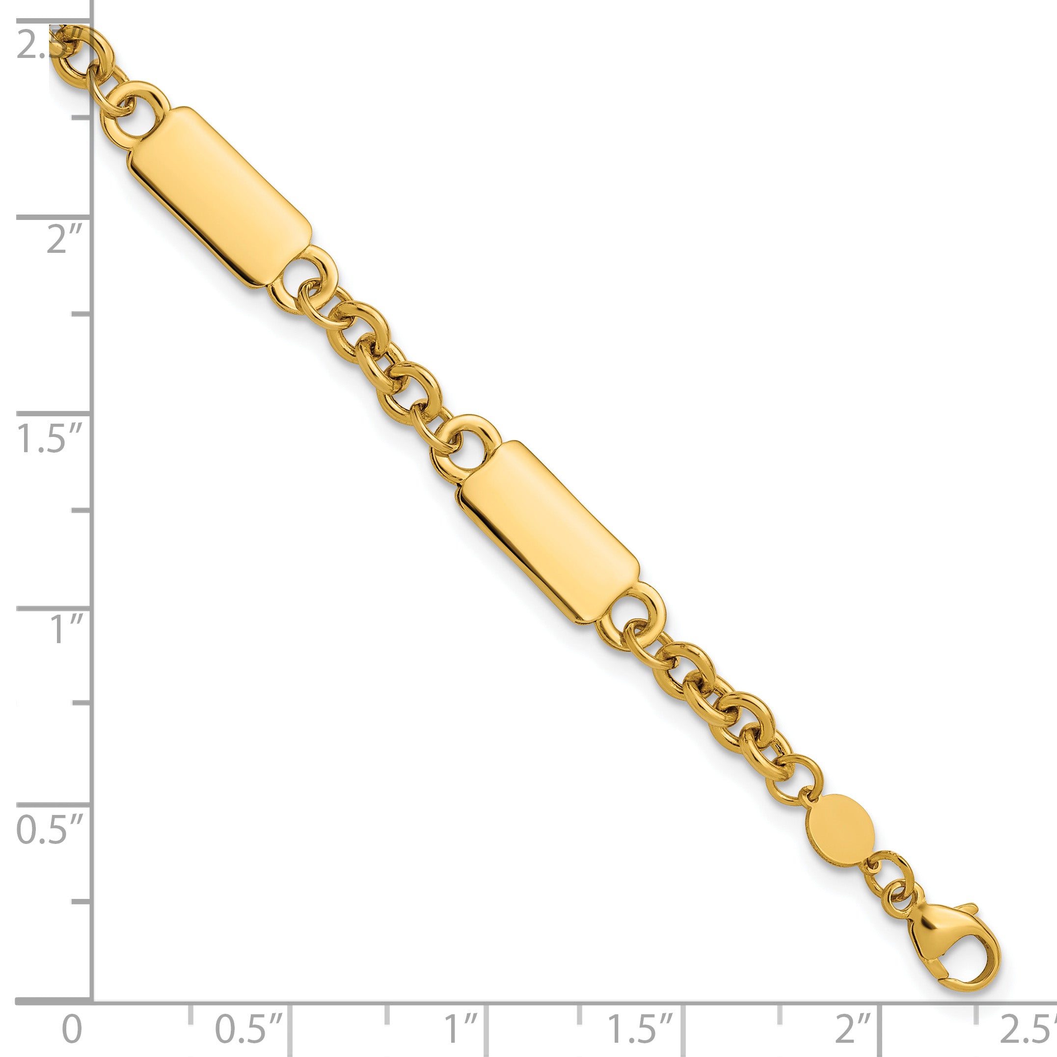 14K Polished Bar Station Bracelet