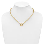14K Polished Paperclip with Circle Ring Clasp Necklace