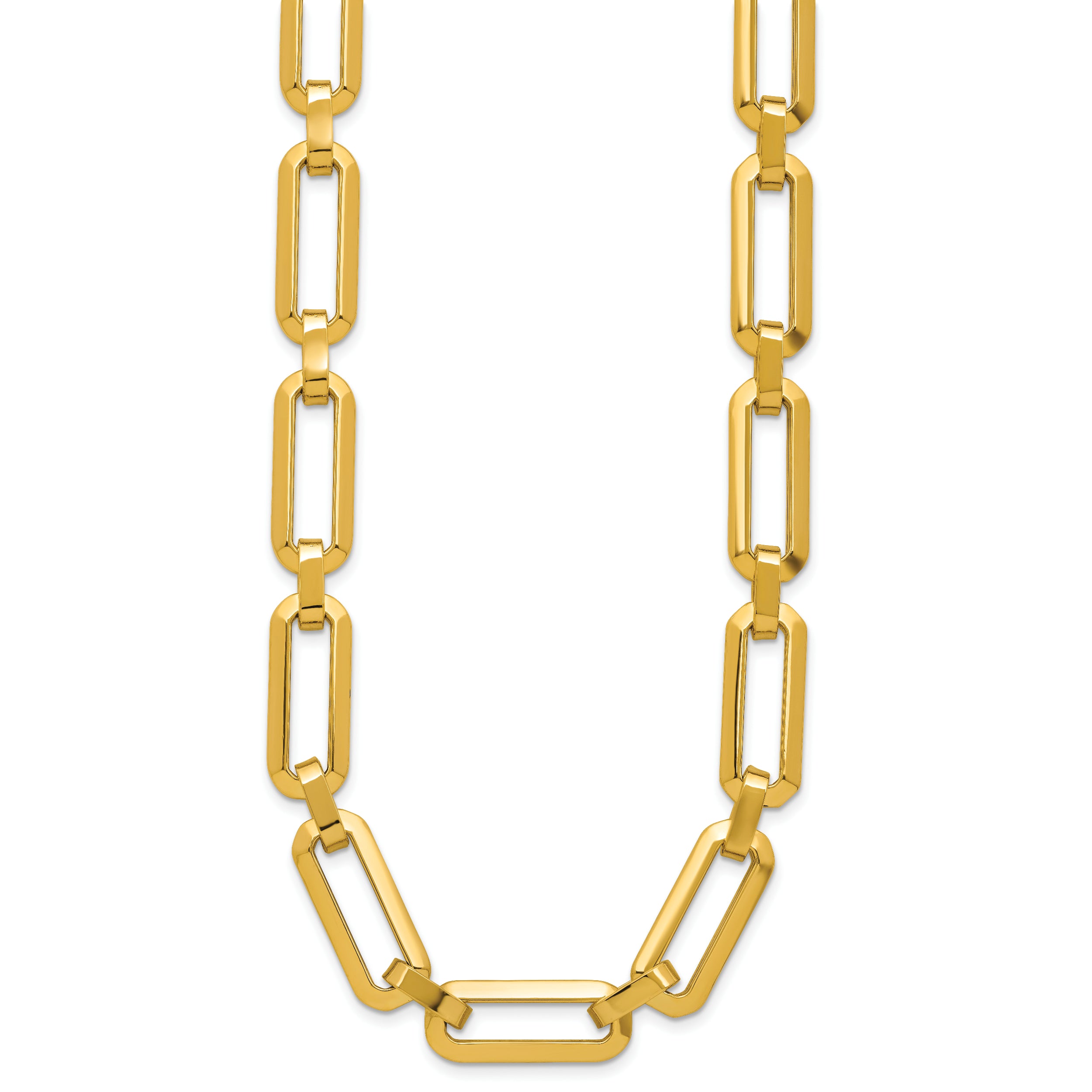 14K Polished Fancy Link Necklace