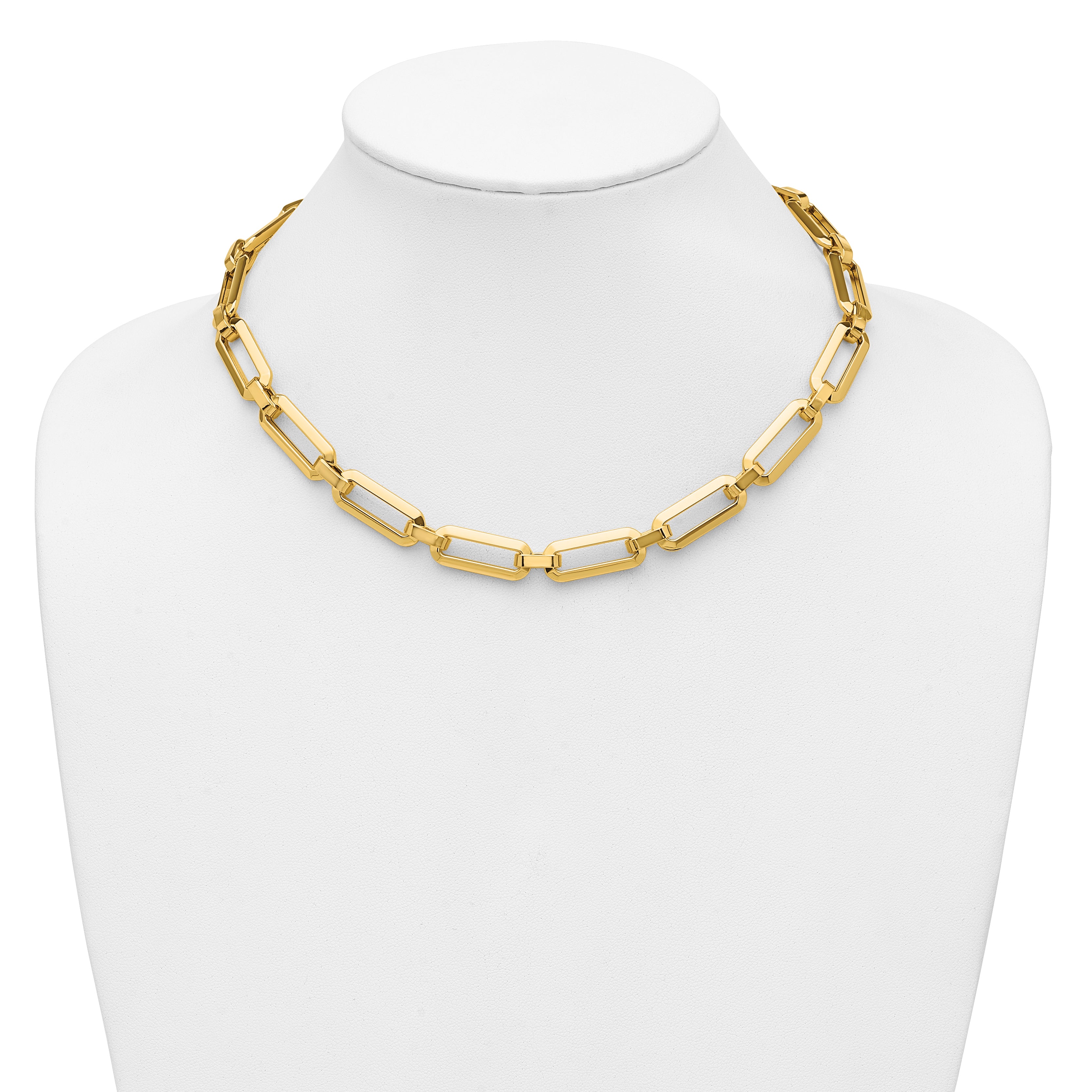 14K Polished Fancy Link Necklace