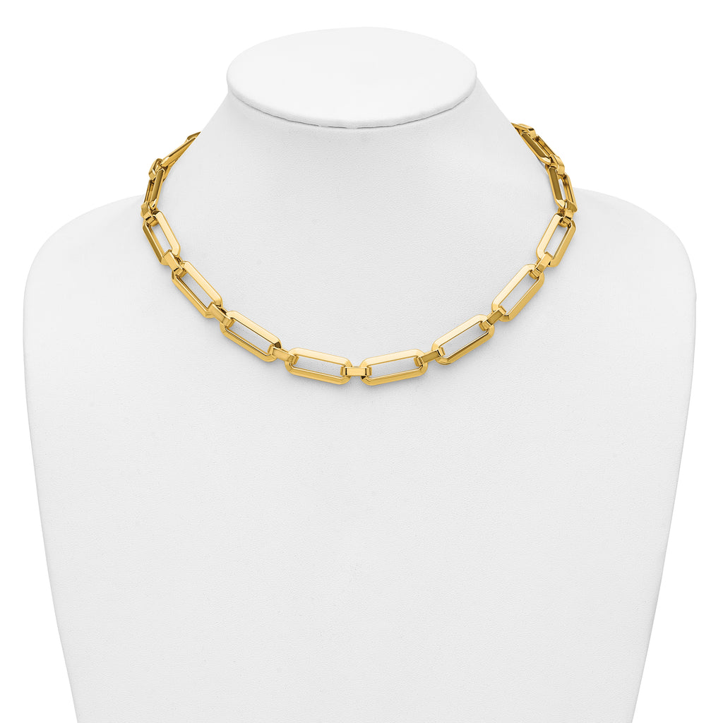 14K Polished Fancy Link Necklace