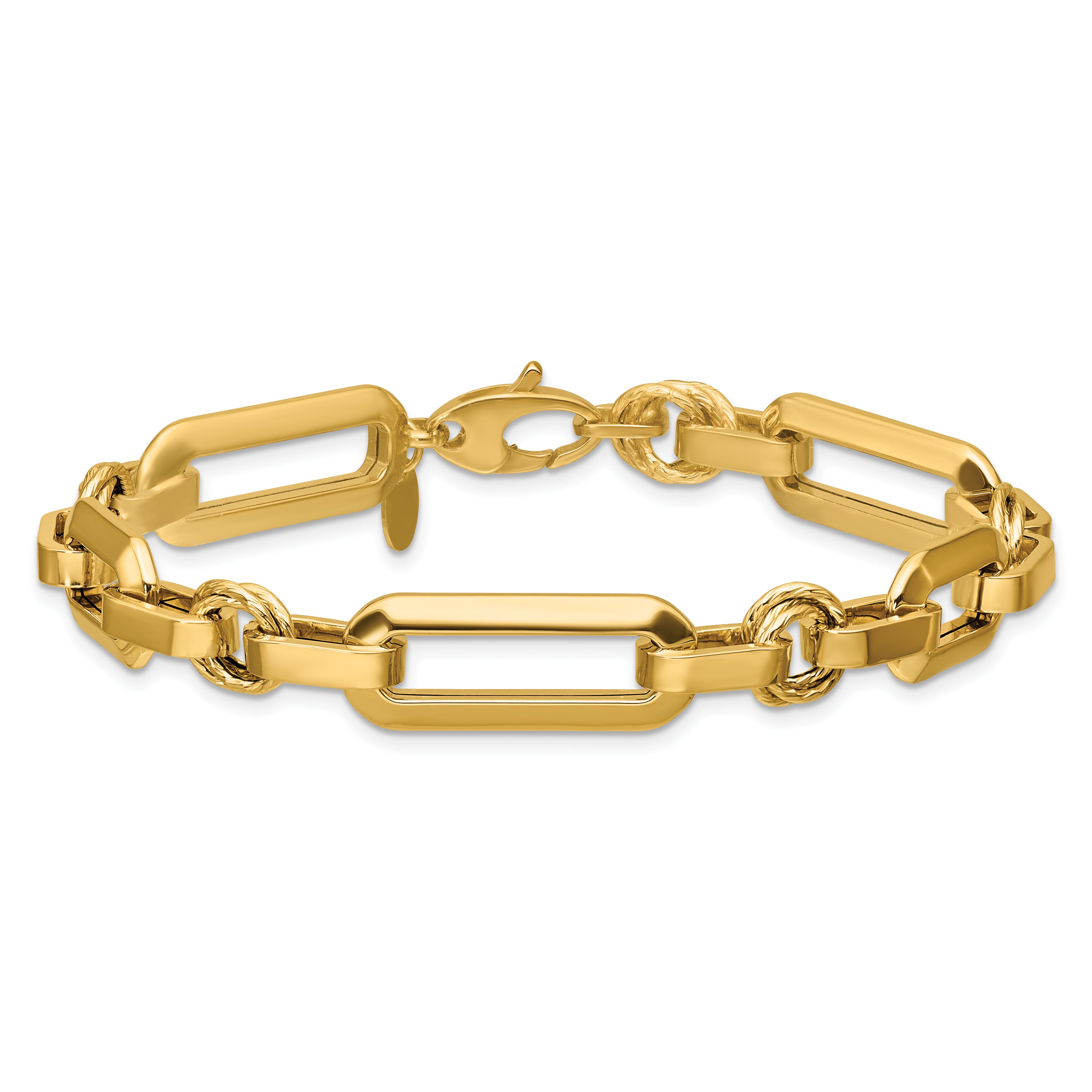 14K Polished Fancy Link Bracelet