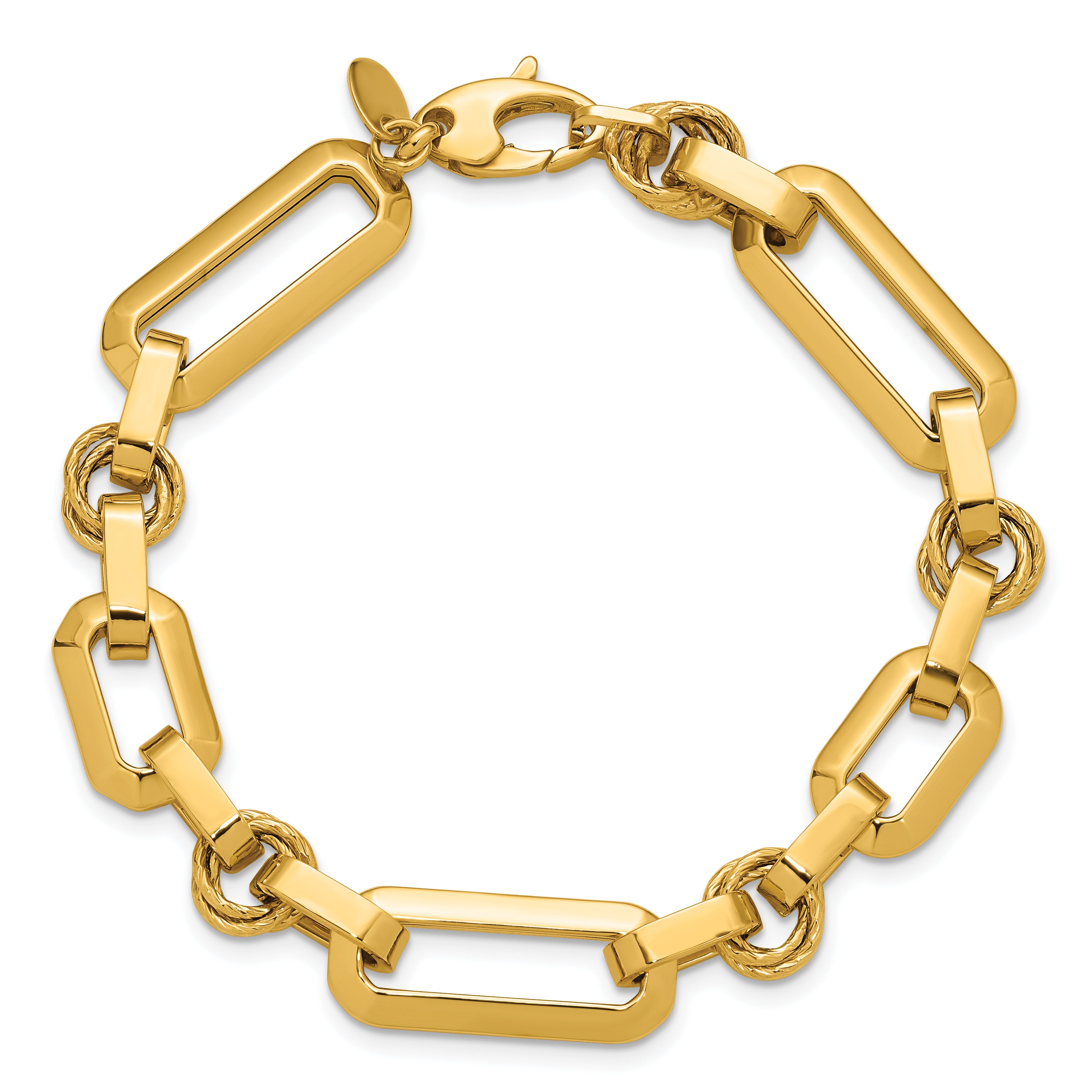 14K Polished Fancy Link Bracelet