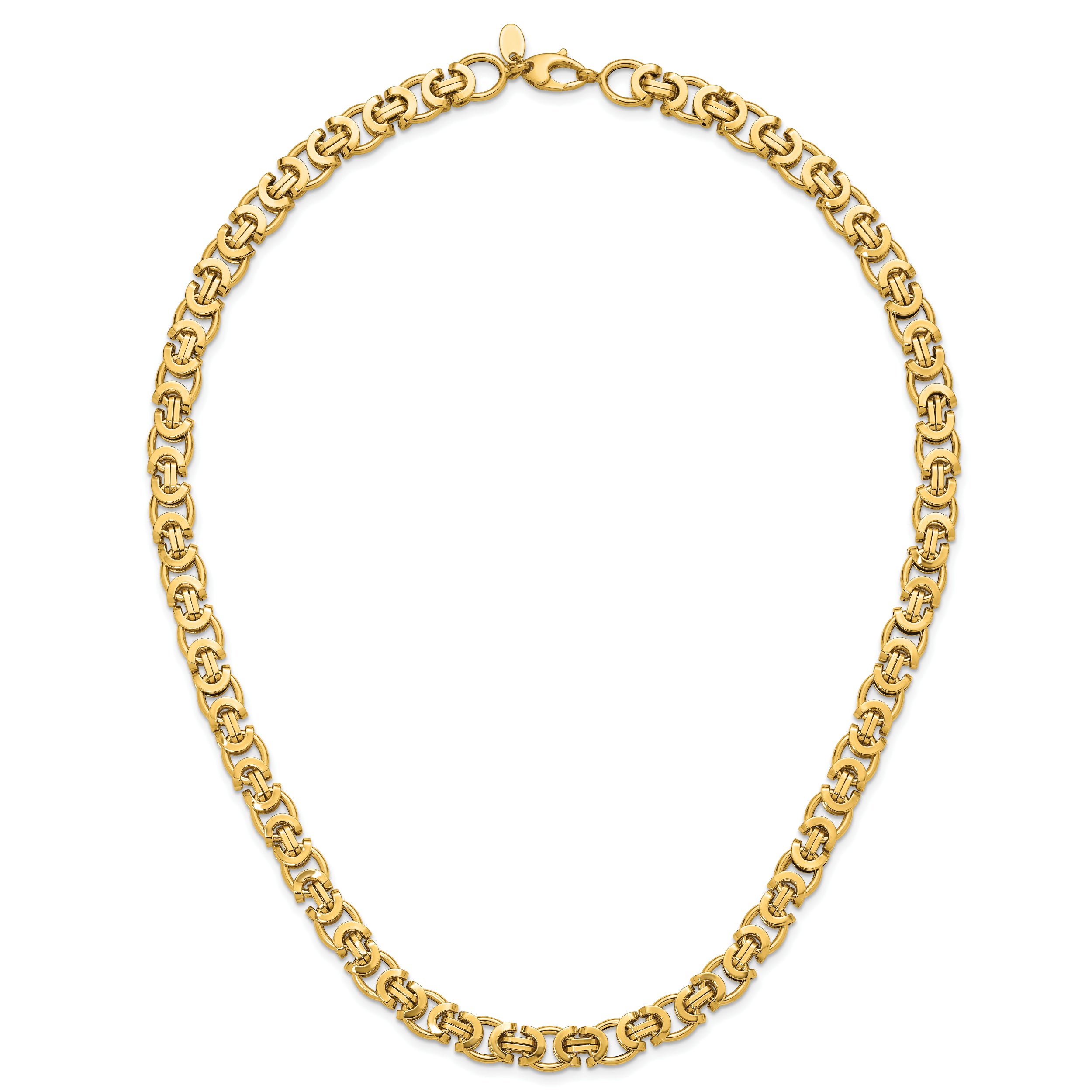 14K Polished Fancy Link Necklace