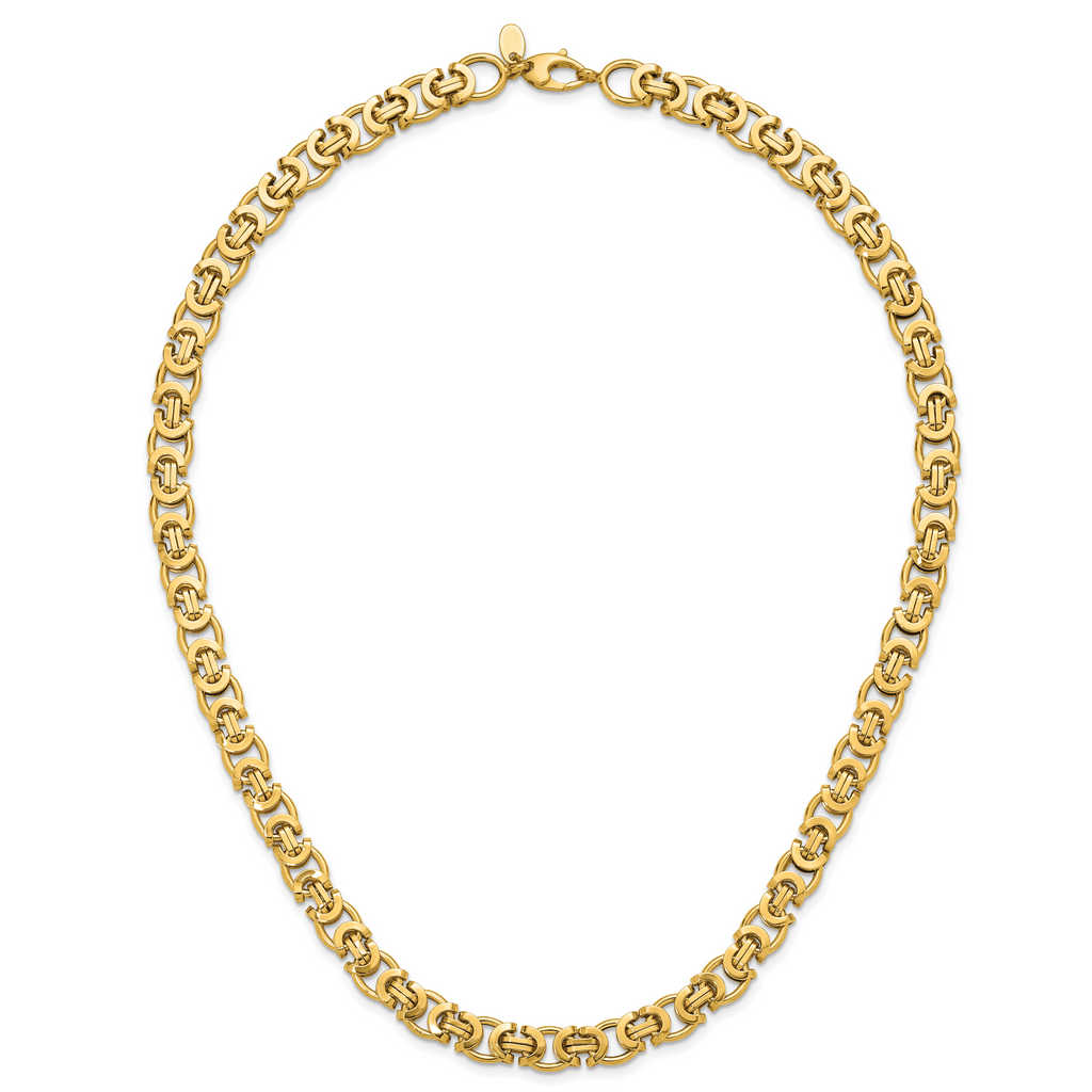 14K Polished Fancy Link Necklace