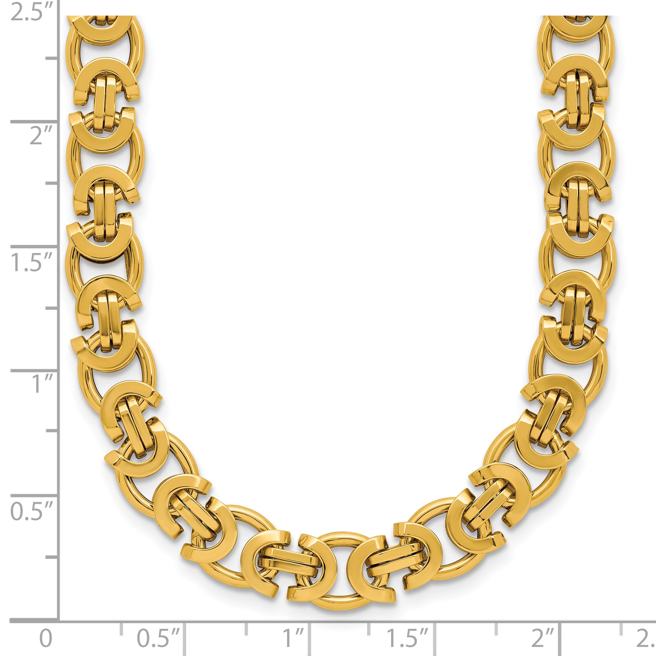 14K Polished Fancy Link Necklace